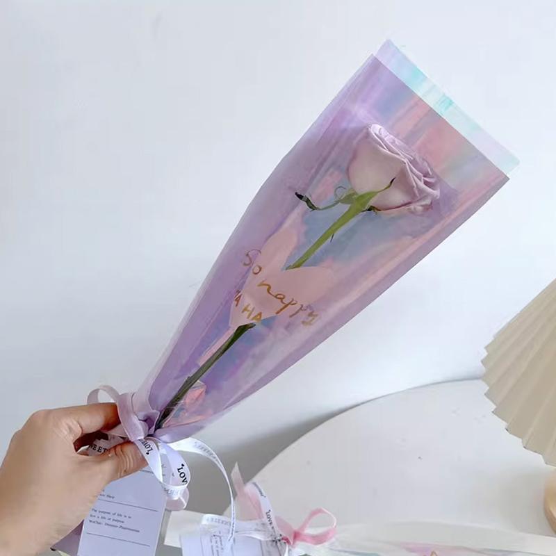 50 шт./пакет упаковочный пакет для букета ко Дню святого Валентина упаковочный пакет прозрачный целлофан цветочные обертки 45x12 см