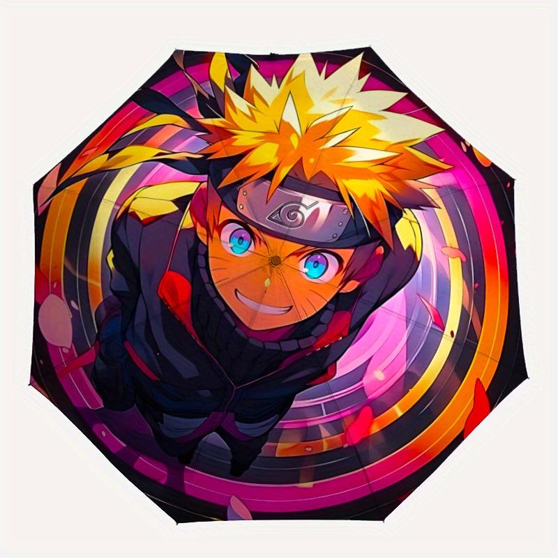 Naruto Anime Automatic Folding Umbrella, Self-Opening/ Closing, Durable Windproof Travel Umbrella for Outdoor Adventures a0826009