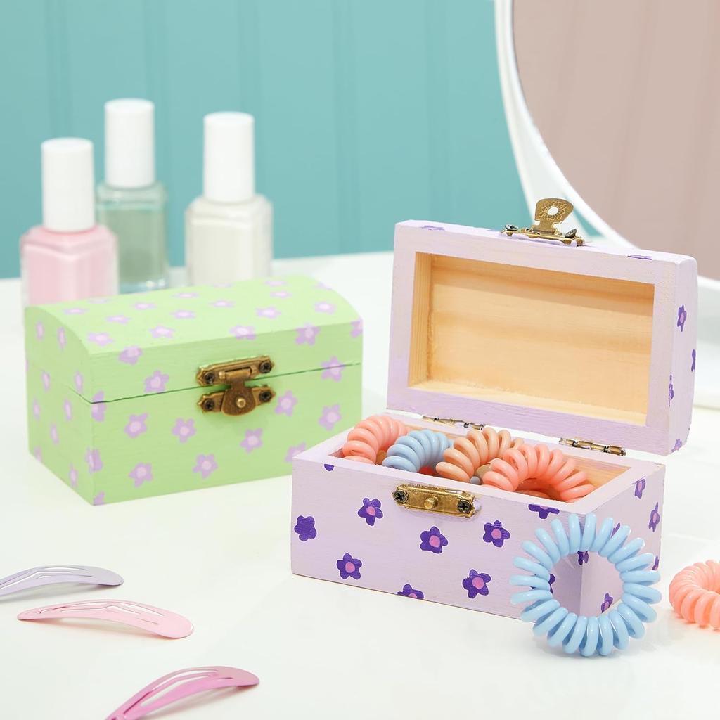 36pcs Small Wooden Box Wood Treasure Boxes with Lid for DIY Crafts (3.5 X 2.2 X 2 Inch)