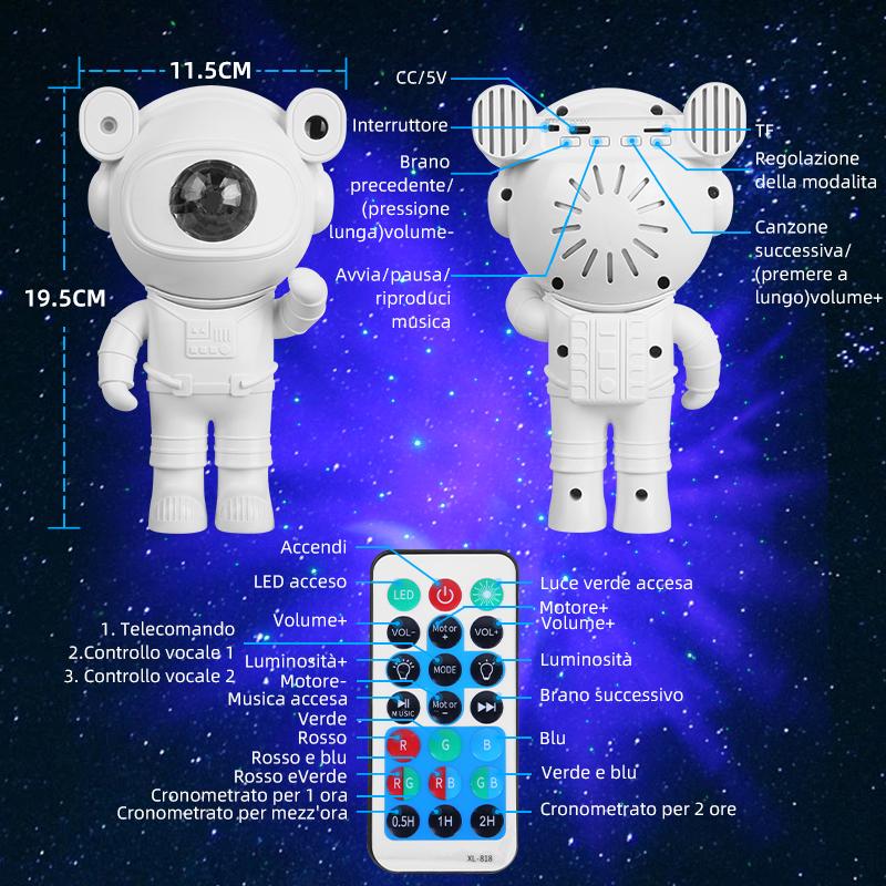 Astronaut Starry Sky Projector Lamp Night Light Projector Remote Control