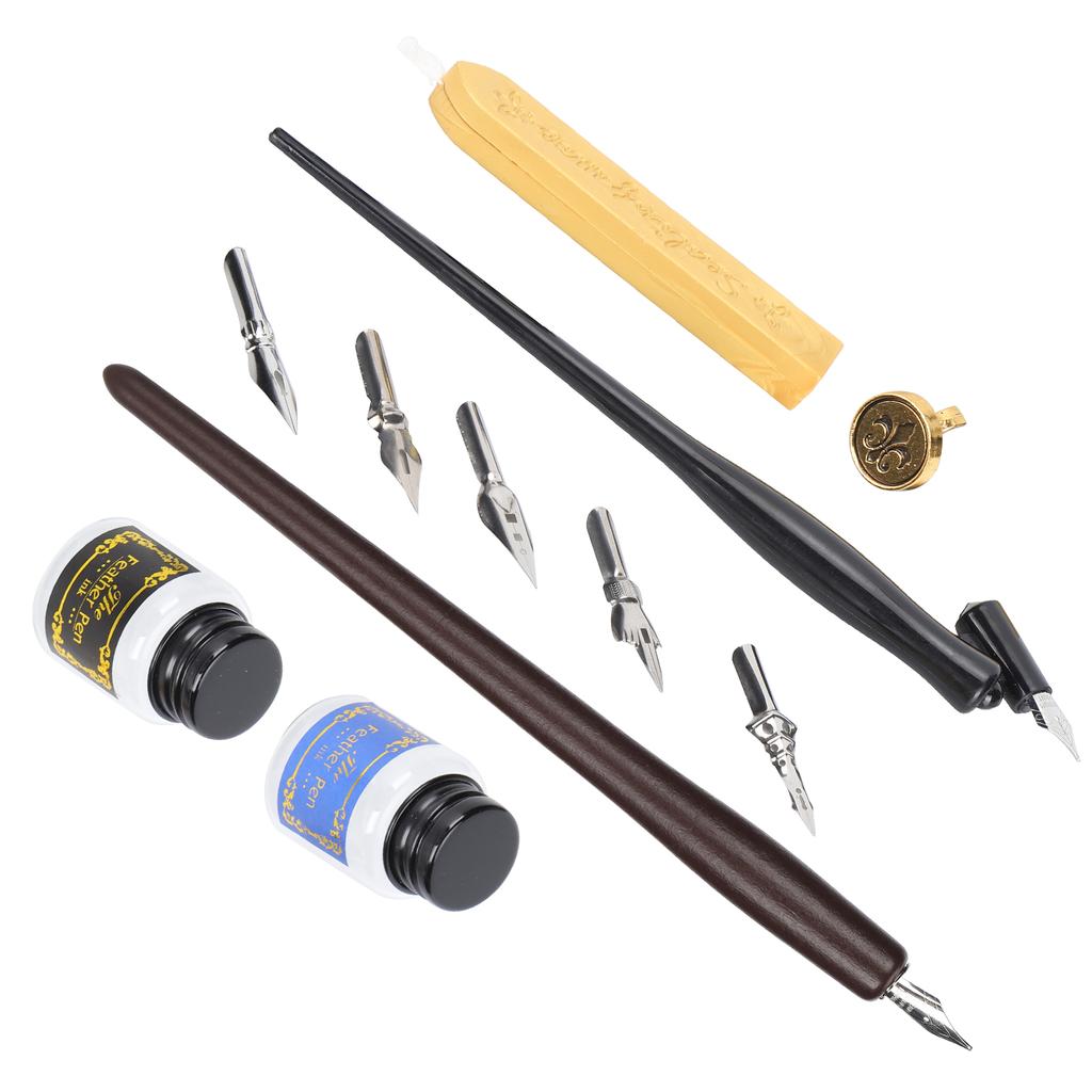 Wood Handle Students Calligraphy Pen Ink Writing Pen Nibs Calligraphy Tool Set for Beginners2#