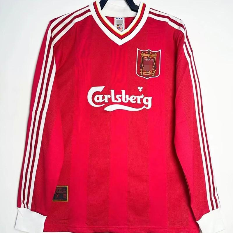 Liverpool Retro Football Jersey 1995-96 Home Long Sleeve 8 Gerrard Torres Owen Soccer Shirt Men Women