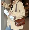 Small Square Bag Genuine Leather Crossbody Bag for Women's 2024 New Wide Shoulder Strap Genuine Leather Commuting Shoulder Bag