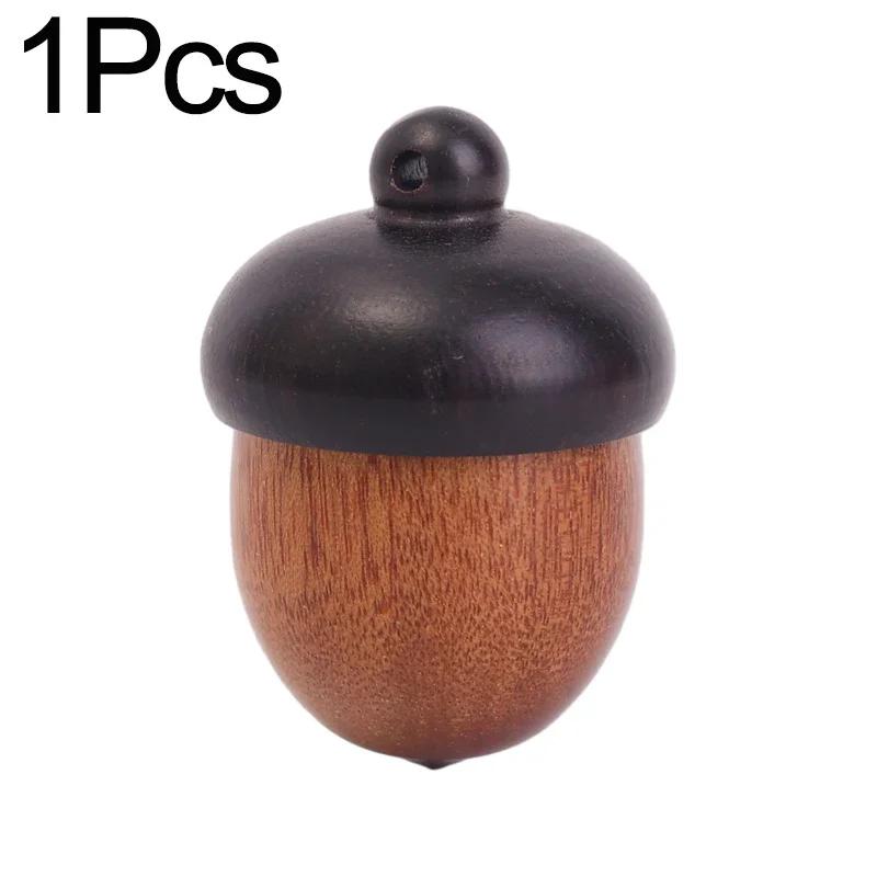 10/1 шт., твердая деревянная таблетка, мини-футляр для таблеток из сандалового дерева, контейнер для таблеток в форме шишки, коробка для хранения, брелок-подвеска