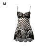 Lace Trim Zebra Print Dress Deep V Neck Satin Gown Dress Sexy Spaghetti Strap Dress  Summer Season