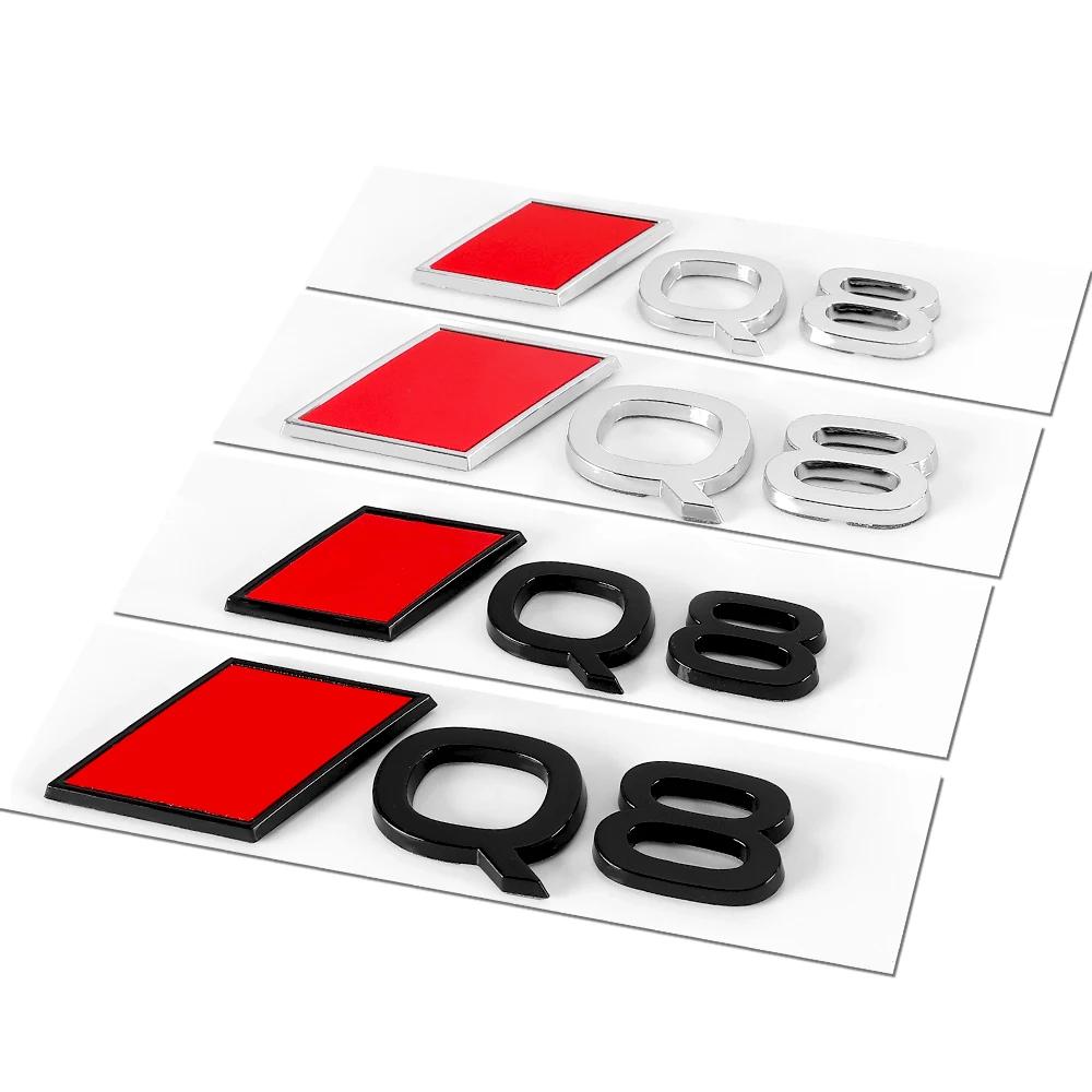 3D Aluminum For Audi Q3 Q4 Q5 Q6 Q7 Q8 Emblem Stiker Car Styling Rear Trunk Tail Badge Decal Decoration Auto Parts Accessories