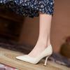 New High Heels for Women Stiletto Pointed Toe Versatile Commuting Professional Work Shoes Single Shoes