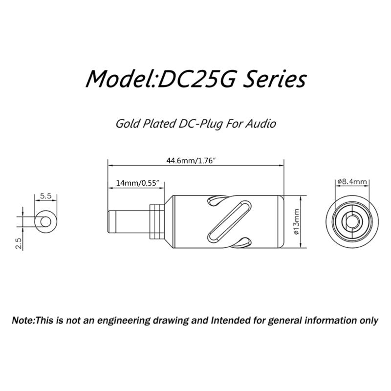 for Monosaudio DC2.1G DC2.5G- Connector Jack DC25G 24K Gold-plated DC Female Power Plug For Audiophile Applications