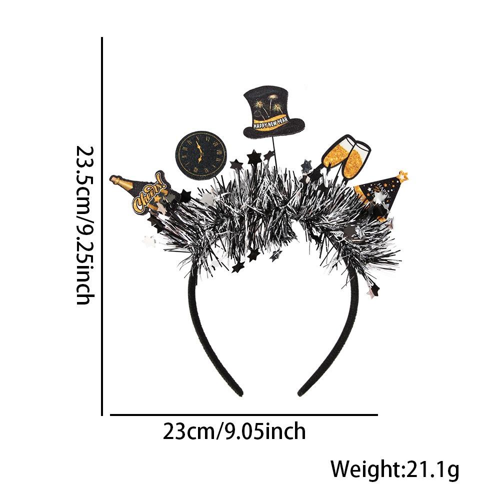 Gold Silver Happy New Year Headband Glitter Party Photo Props  Party Supplies