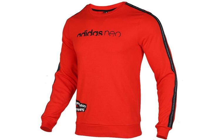adidas Мужские толстовки Neo Красные с круглым вырезом Средняя стандартная посадка EI4351