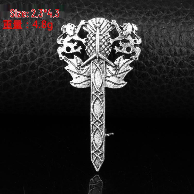 Scottish Thistle Celtic Knot Brooch Pin