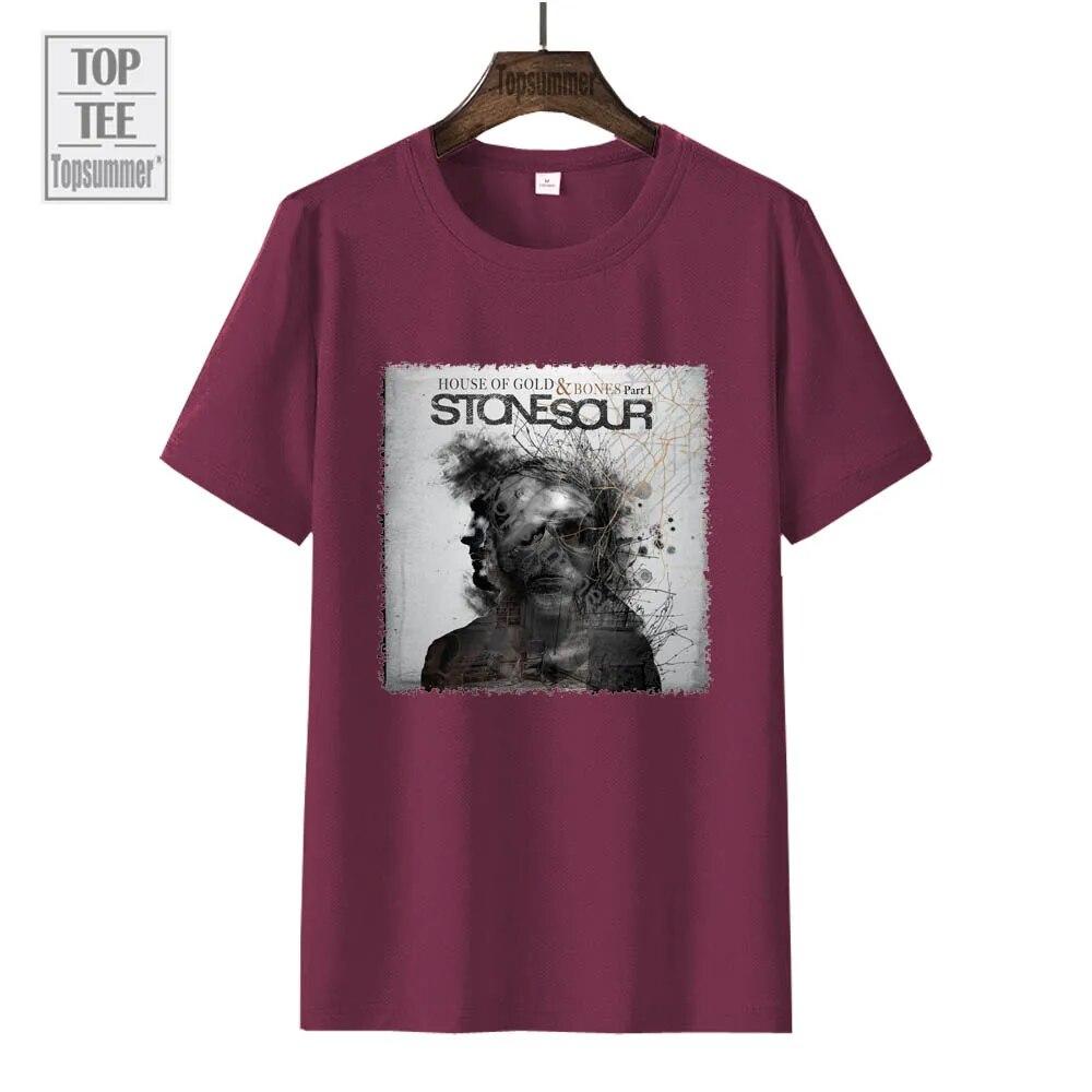 Дом золота и костей, штат Пт. Футболка с 1 альбомом Stone Sour Tour, уличная одежда, футболки с короткими рукавами 90-х годов, одежда с графическим принтом