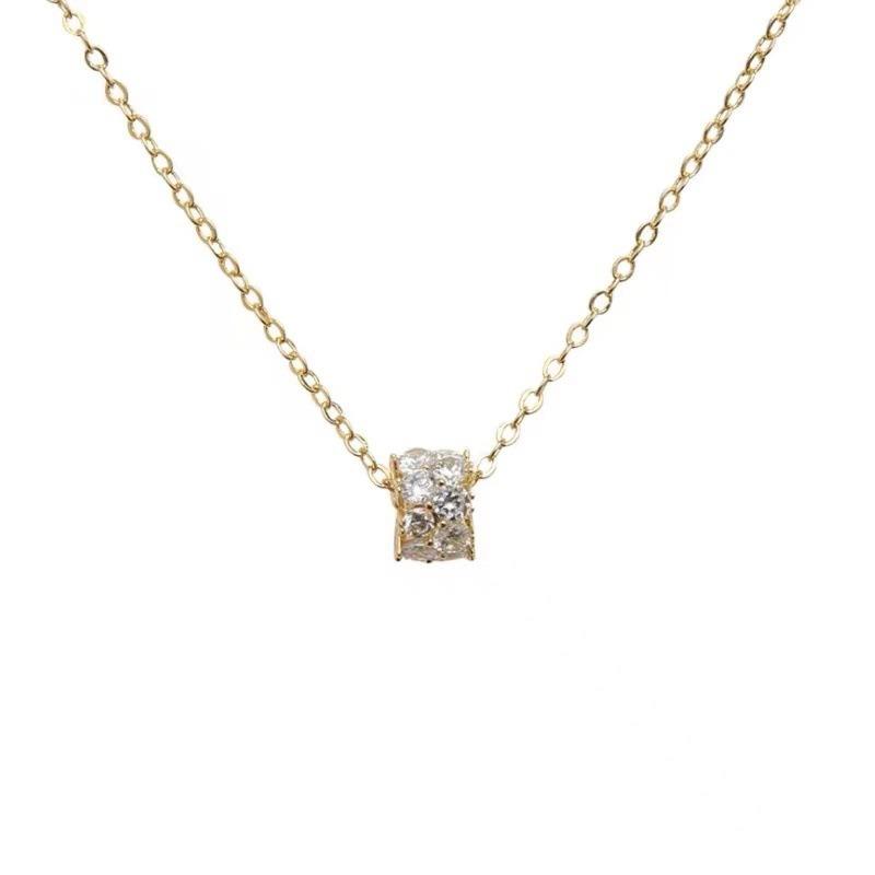 S925 Sterling Silver Diamond Inlaid Kaleidoscope Necklace for Women Exquisite Shining Niche Design Zircon Inlaid Clavicle Chain