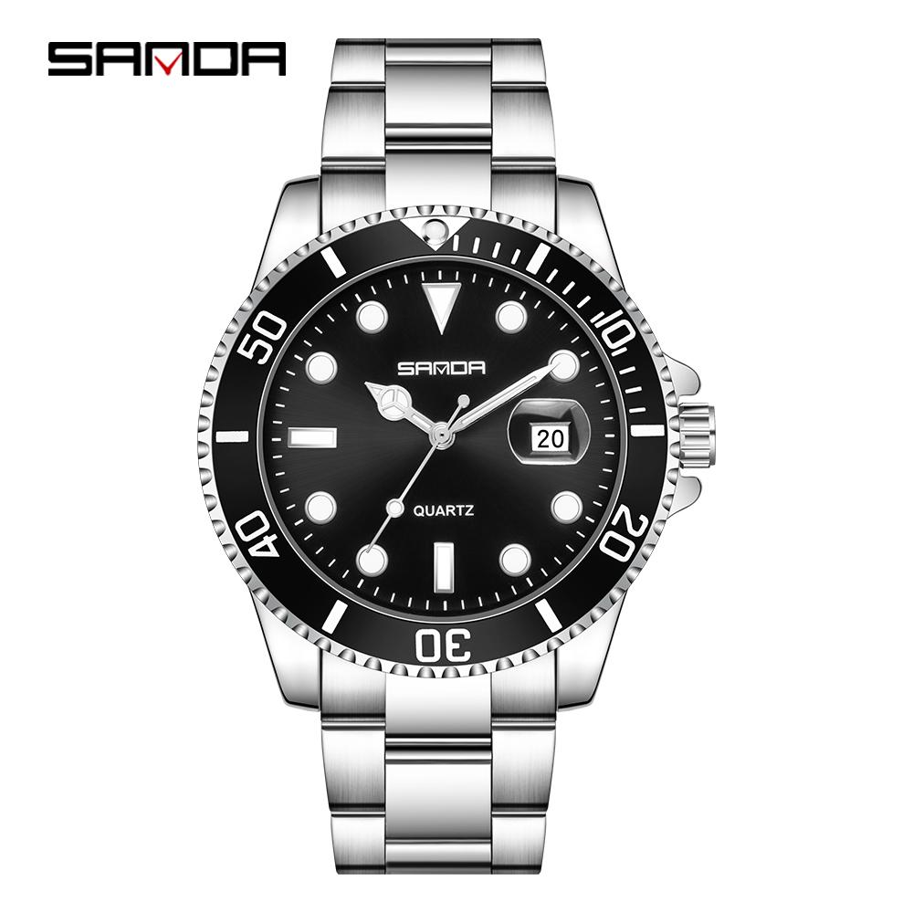 SANDA New 1099 Business Men's Quartz Watch Waterproof Night Light Calendar Fashion Men's Quartz Watch