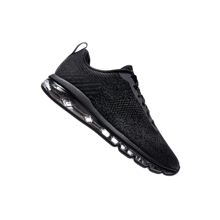 Li Ning Bubble Max полноразмерные дышащие светоотражающие спортивные кроссовки на воздушной подушке унисекс черные AGCN075-3