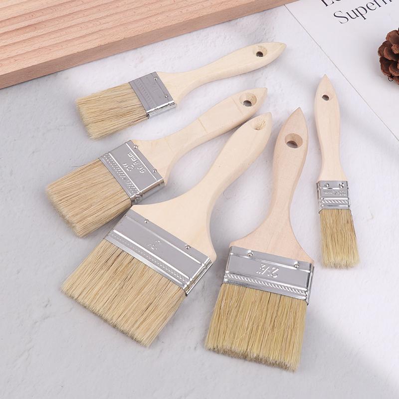 3Pcs Paint Brush Wooden Handle Bbq Brush Soft Hair Painting Brushes For Wall And Furniture Paint Tool Set