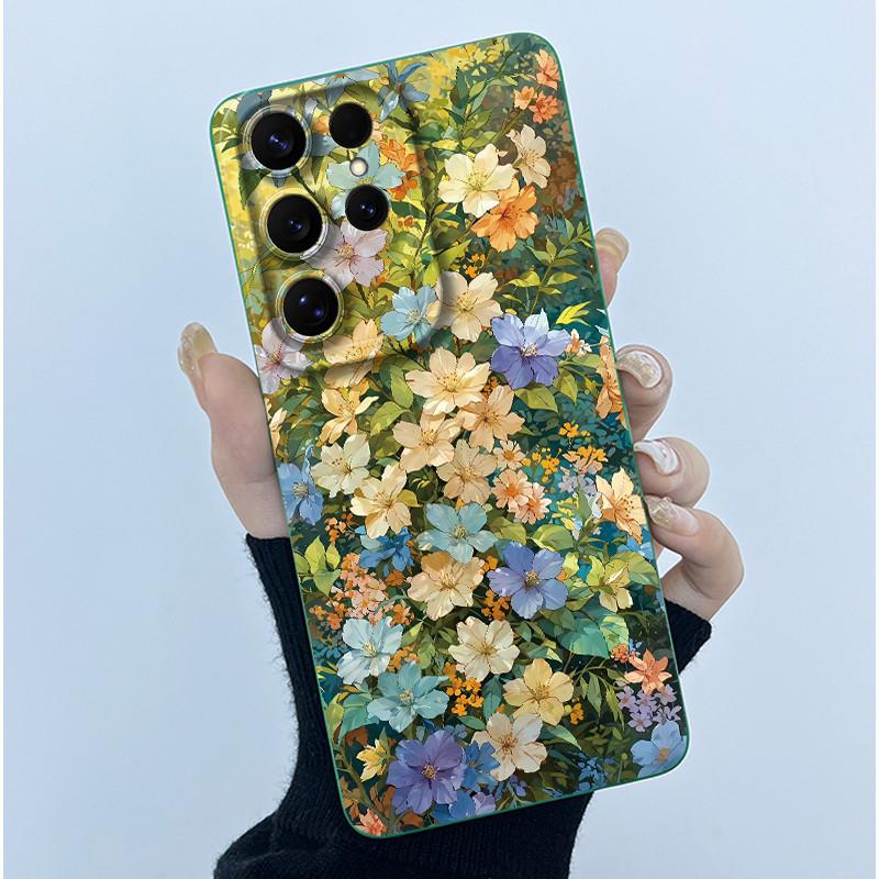 For Samsung Galaxy S26 Ultra Case Samsung Galaxy S26 Plus S26 Ultra Cover Bumper Oil Painting Flower Shockproof Silicone Cases
