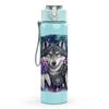 1PC Wolf Flower Wreath Dark Portrait 750ml Color Plastic Sports Water Bottle Leakproof Flip Straw Lid Suitable for Sports Office Home Use