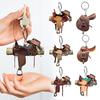 Horse Western Cowboy Saddle Shape Keychain Acrylic Charm Pendant Hanging Keyring Decoration Car Key Rings Holder Gifts Not 3D