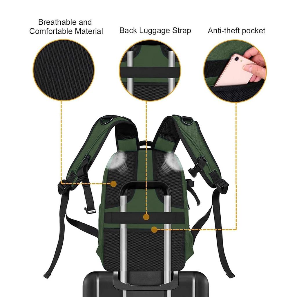 MOSISO Camera Backpack for Compatible with Protective Camera Bag Rucksack Fully Open Waterproof Hard Case with Insert Tripod Laptop Compartment