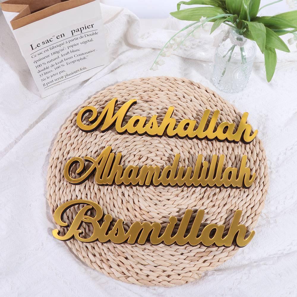 Деревянная акриловая буква Рамадан Машаллах настольные украшения исламские принадлежности для мусульманской вечеринки