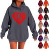 Women's Loose Comfortable Casual Fashionable Love Printed Long Sleeved Sweatshirt