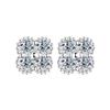 Moissanite Clover 3-Piece Jewelry Set Women Sterling Necklace Bracelet Earrings With GRA Certificate
