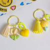 With Tassel Sweet Resin Tulip Keyring Young Girl's Heart Tulip Flower Keychain Pendant   Girls