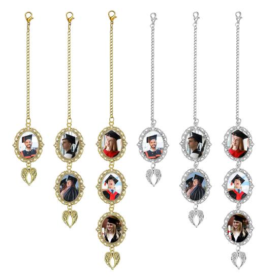 Personalized Graduation Tassel Charm Custom Graduation Cap Tassel with Memorial Photo Class of 2025 Picture Frame Pendant for Graduation Gift