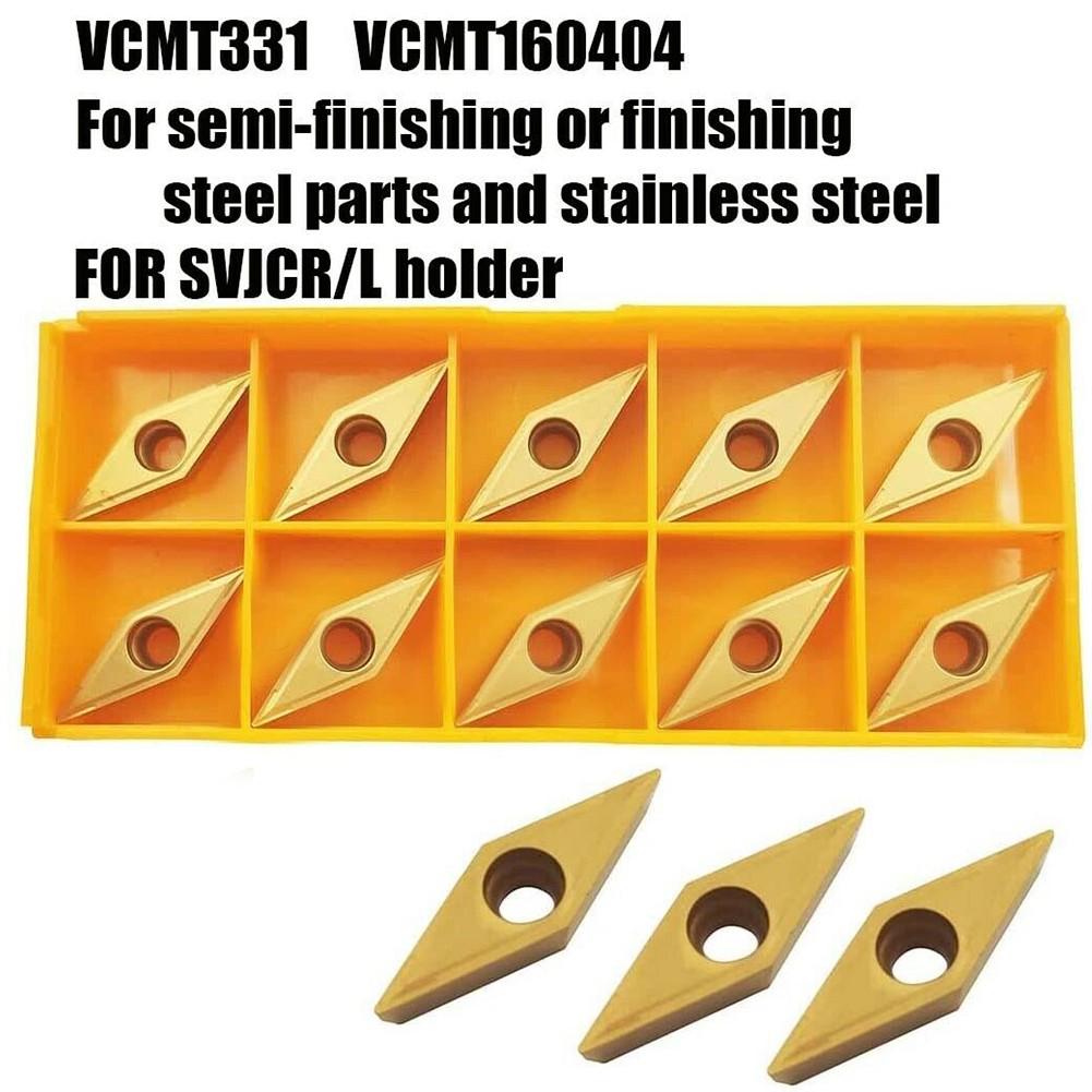 10 шт. VCMT331 Golden VCMT160404 Сменные токарные резцы с твердосплавными пластинами