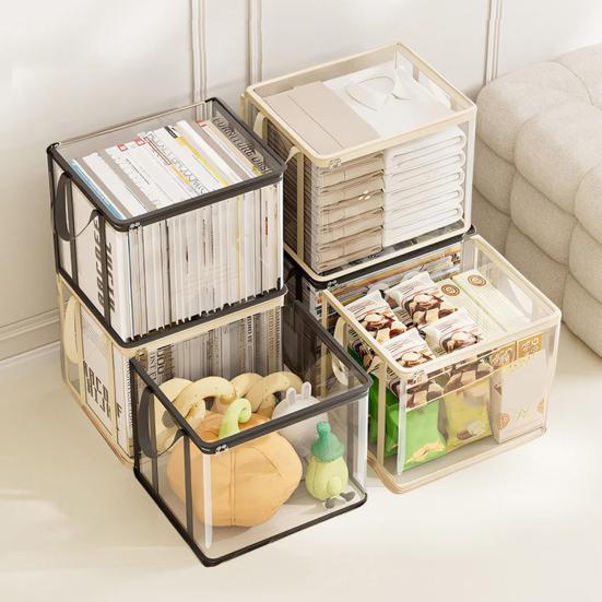 yangyizhi Clothes Storage Bag, Transparent Large Capacity Book Organizer, with Zipper And Handle Design, Portable Bag for Home Dormitory