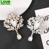 Fashion Lucky Sparkly Crystal Flower Brooch Pin For Women Beautiful Created Brooches Luxury Collar Accessories Jewelry Gifts