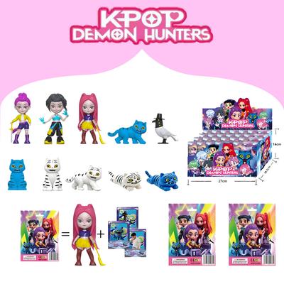 24 шт. слепой бокс Аниме Kpop Охотники на демонов Фигурка Игрушка Коллекционная модель для фанатов Настольное украшение Анимированные рисунки Игры