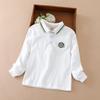 Поло для мальчиков 2025 Весна Осень Детские с длинными рукавами Отложной воротник Хлопковые топы Школьная рубашка для мальчиков 5-12 лет