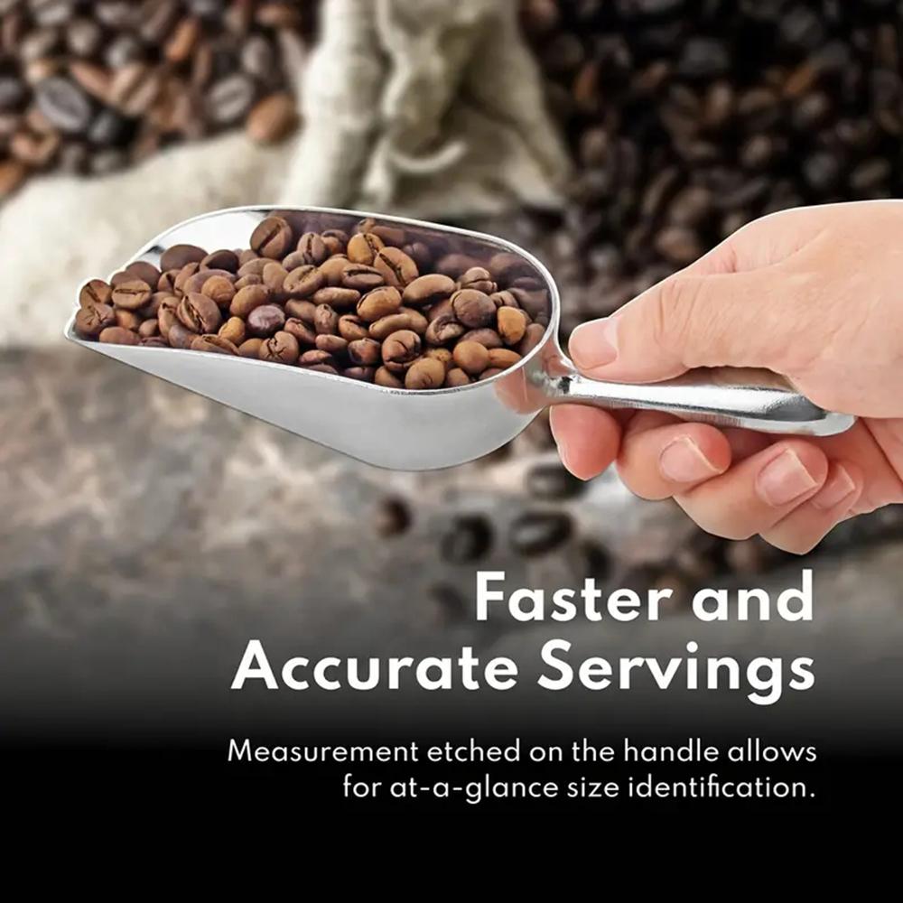 Stainless Steel Metal Food Scoops Multi-Purpose Ice Cubes Shovel Popcorn Sugars Grain Cereal Scoops For Kitchen Bar Party