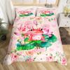 Комплекты пододеяльников Лягушка и Лилия для Детей Мальчиков Девочек Легкие Покрывала Зеленые Животные Тематический Комплект Постельного Белья Декор Спальни