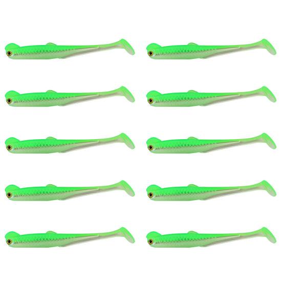 10 шт. Рыболовные приманки Мягкие приманки Реалистичный вид Естественная игра T-образный хвост Искусственные приманки Свимбейты Рыболовные снасти