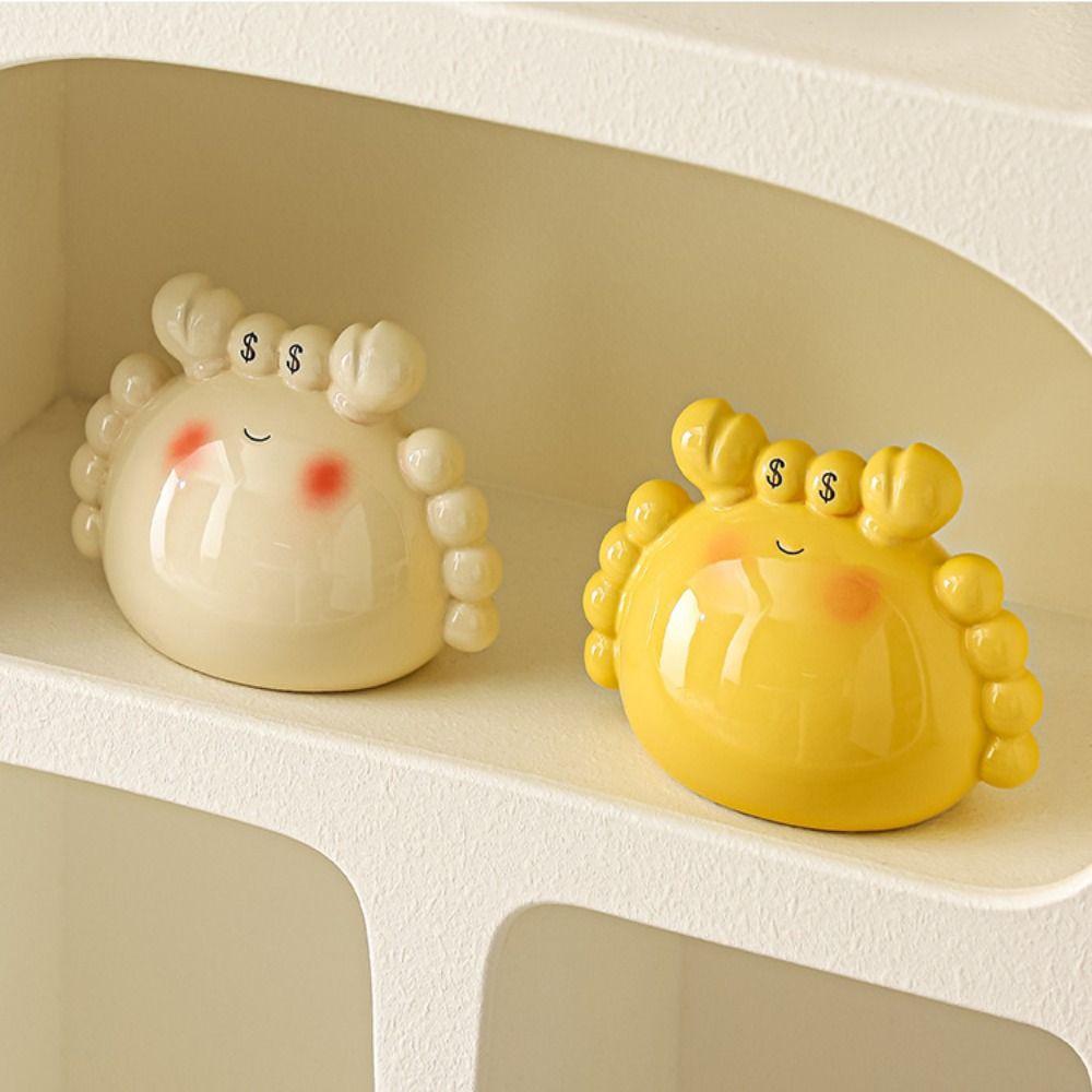 Ceramics Cartoon Crab Money Box Large Capacity Saving Box Animal Figurines Money Boxes Ornament