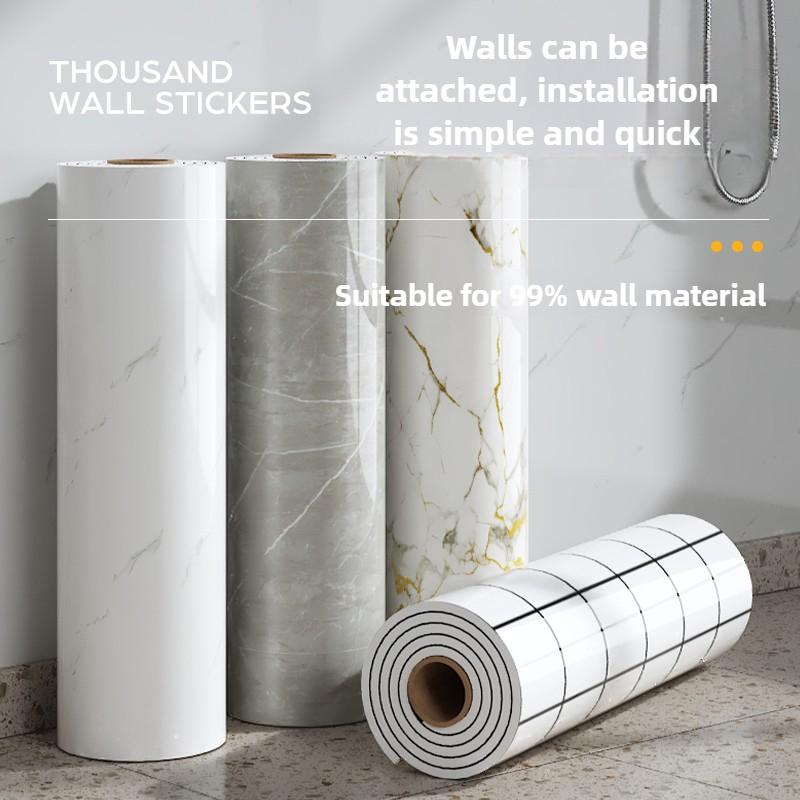 Waterproof Bathroom Wall Panels, Self-Adhesive Marble Tile Sticker, Moisture-Proof Easy Install