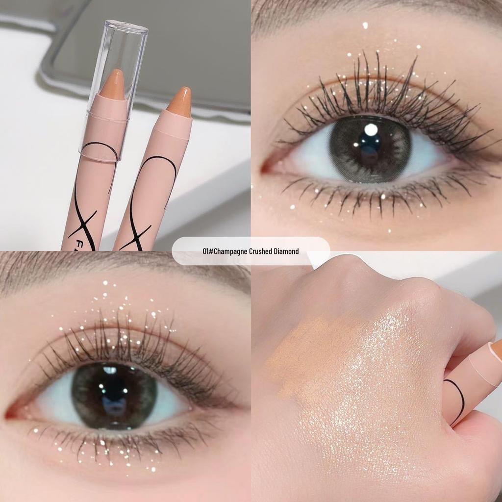 Перламутрово-белый осветляющий хайлайтер для глаз с шиммером от отечности