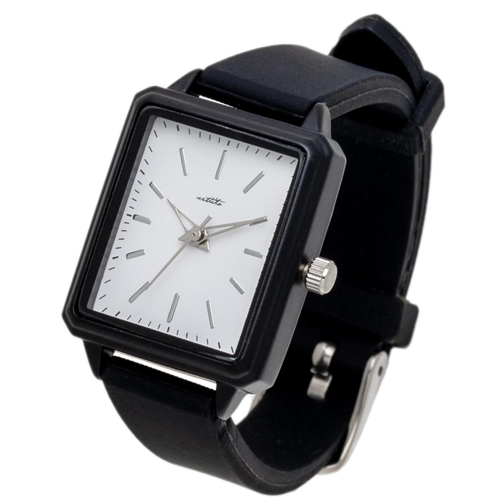 [Fieldwork] Women's Watch Analog Silicone Strap Rectangular Tango Black JN027-4