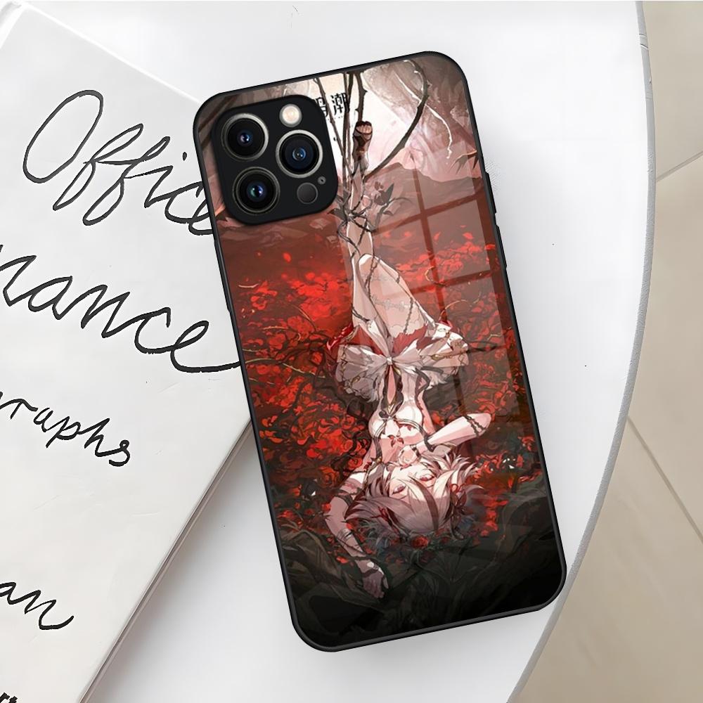 Чехол для телефона Wuthering Waves для iPhone 16 15 14 12 11 13 Pro Max Mini X Xr Xs Se 8 Plus Стеклянная крышка