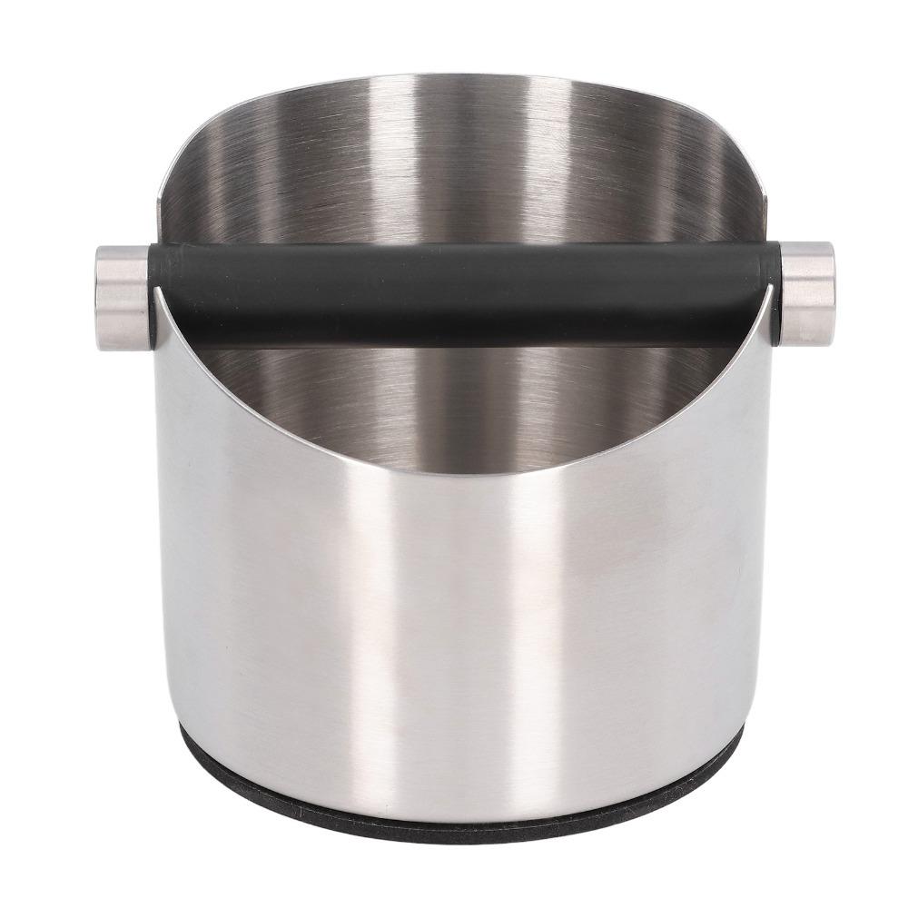 Stainless Steel Coffee Grounds Bucket Rubber Base Stainless Steel Knock Box Espresso Making