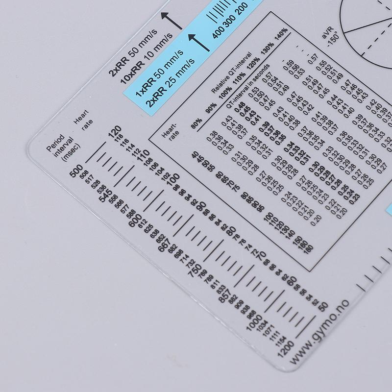 Линейка ЭКГ Карманный справочник для студентов ЭКГ Линейка электрокардиограммы Кардиограмма Прозрачная мягкая линейка сердечного ритма