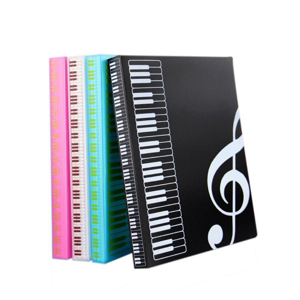 80 Pages Music Score Storage Organizer Plastic Piano Paper Sheets Folder  for School Office