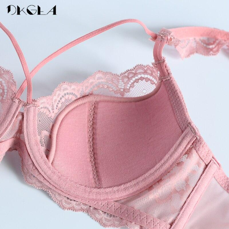 DKGEA Тонкий бюстгальтер, бандажный сексуальный бюстгальтер, комплект женского кружевного нижнего белья, комплект плюс размер