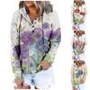 Women's Casual Fashion Floral Print Long Sleeve Pullover Hooded Top