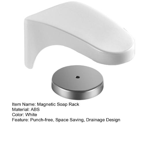 Soap Holder Easy To Use Punch-free Simple Installation Drain Design Stable Space-saving ABS Magnetic Suction Soap Storage Holder Bathroom Accessories