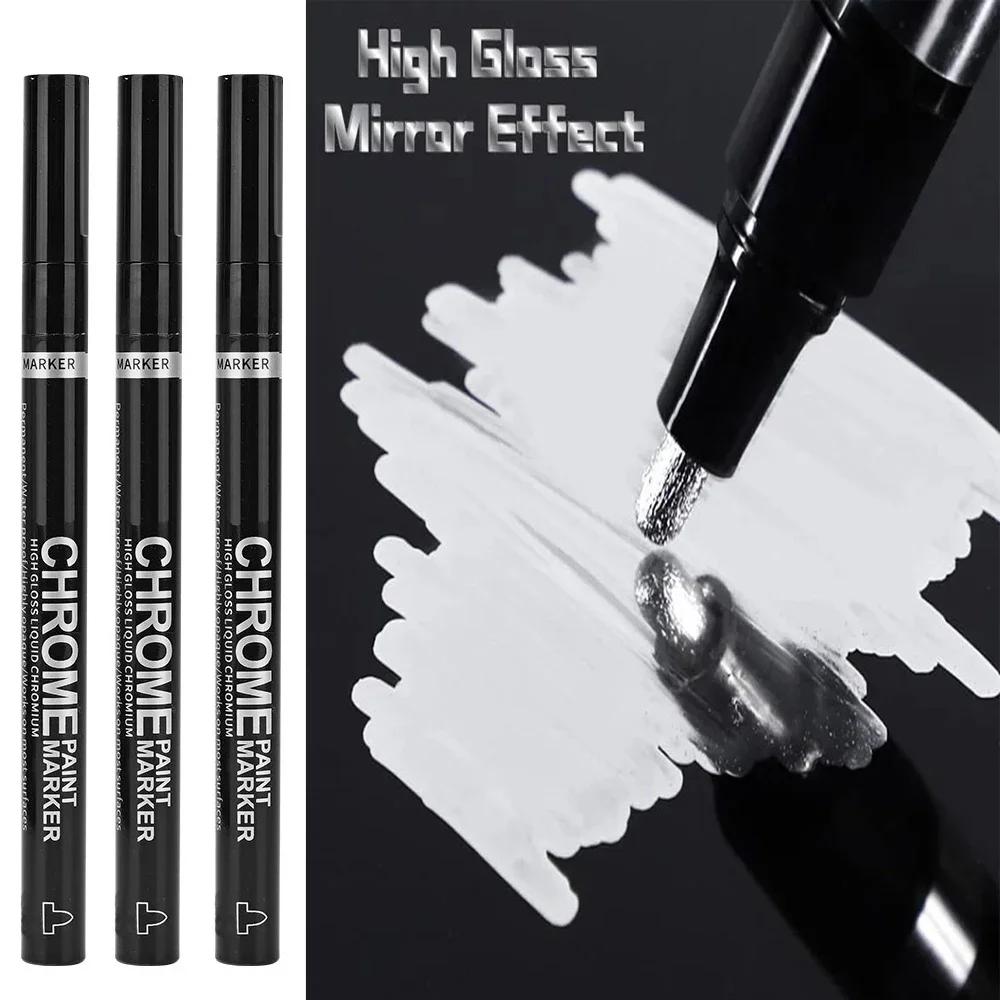 5/1 шт., хромированная ручка-маркер, зеркало, водонепроницаемая краска для ремонта камня, керамики, стекла, металла, золота/серебра, наконечник 2 мм