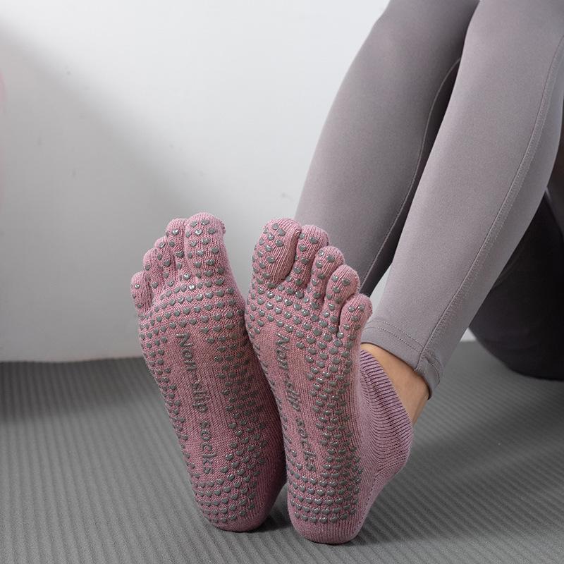 Носки ToeSox с открытой спиной, нескользящие, для йоги и пилатеса, с пятью пальцами — всесезонное качество